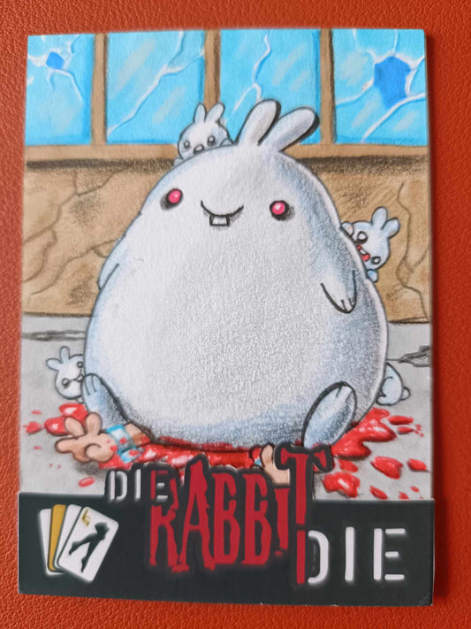 Die Rabbit Die Potat vs Zombuns Original base art sketch card