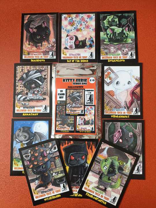 Kitty Eeerie Series one Halloween 10 trading cards